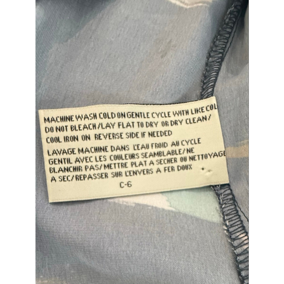 TULLE ANTHROPOLOGIE MEDIUM RUFFLE ABSTRACT Brush stroke PRINT BLOUSE - Picture 9 of 10